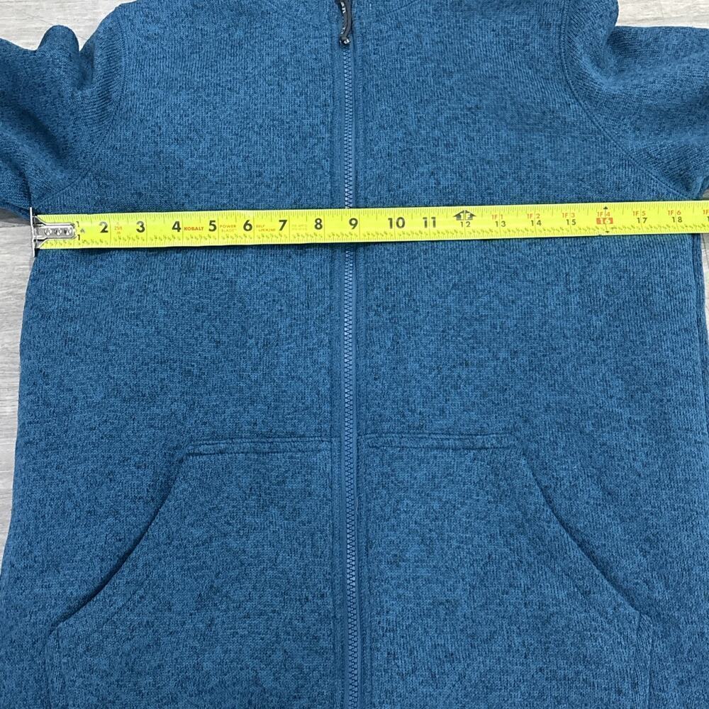 LL Bean Sz 18 Insulated Primaloft Knit Girls Blue Green Aqua Jacket Coat Hoodie - Picture 2 of 10